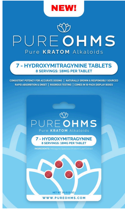 Pure ohms 18mg blue 4 count - box of 10 pack